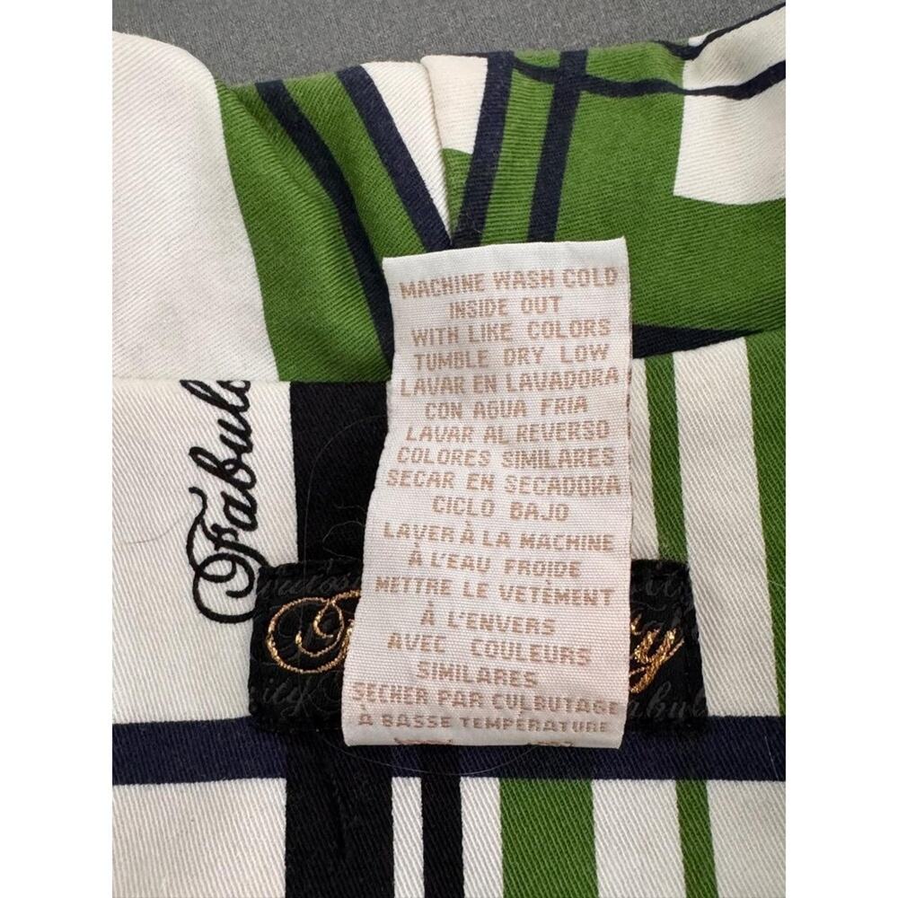 Fabulosity Blazer Women's L Vintage Green Navy Plaid Button Cotton Stretch Y2K - Picture 8 of 10